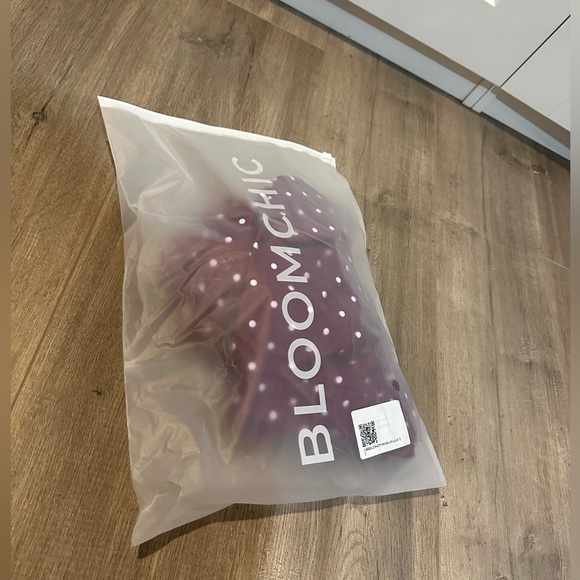 Bloomchic- Polka Dot Ruched Drawstring Side Tankini Top- “Red-Violet” - Picture 5 of 7